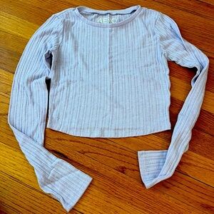 Aeropostale air softspun long sleeve purple cropped tee